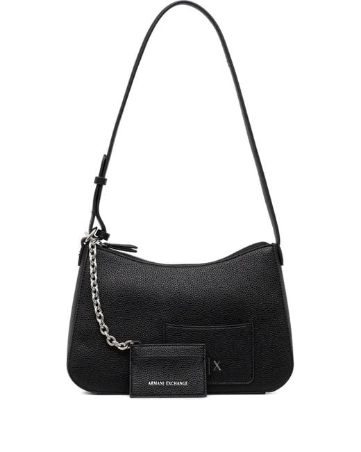 ARMANI EXCHANGE Black Card-Holder-Detail Shoulder Bag