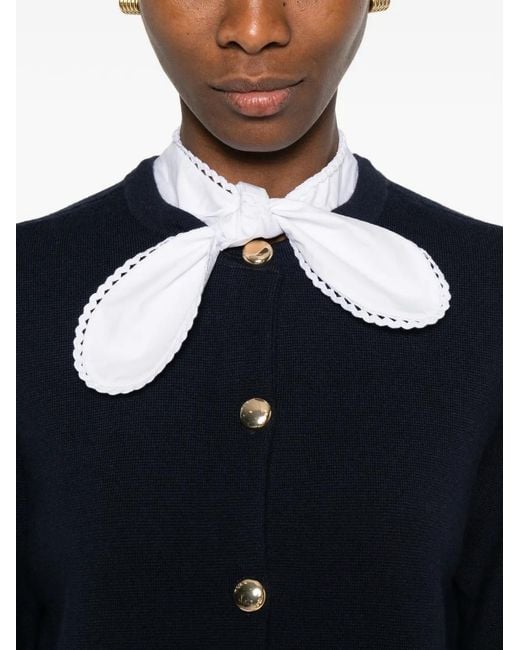 Maje Black Collar Button Cardigan