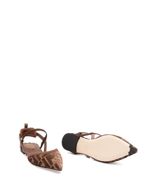 Fendi Brown Colibrì Lite Slingback-Pumps mit FF