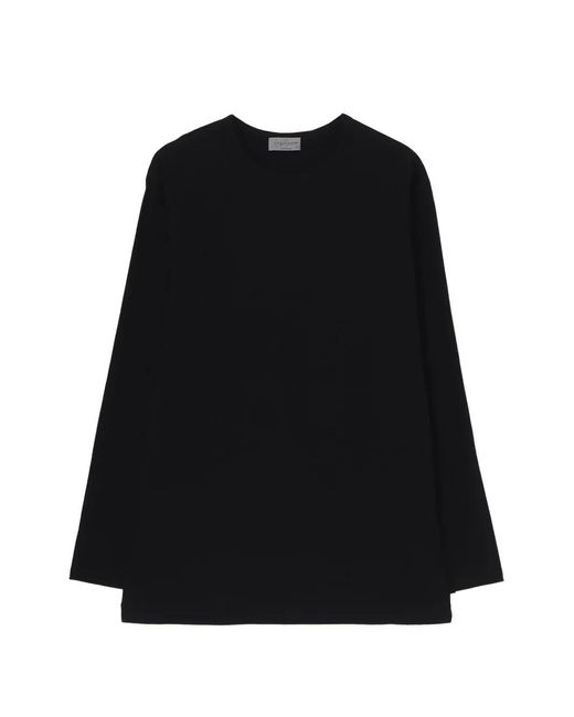 Yohji Yamamoto Black Long-Sleeved T-Shirt for men
