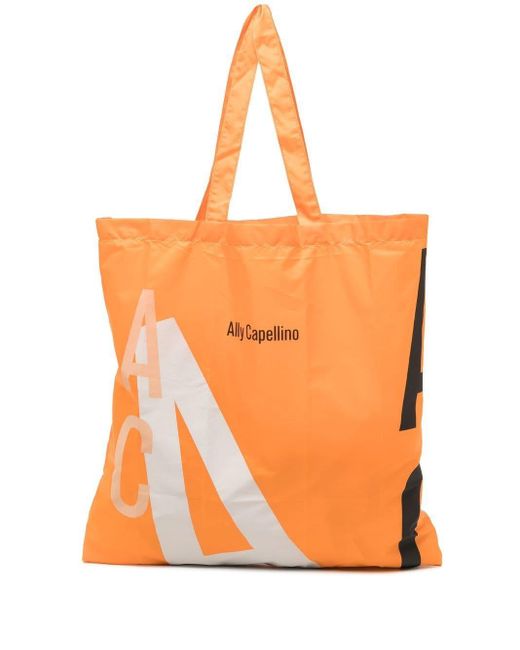 Ally Capellino Orange Hurst Packable Tote Bag