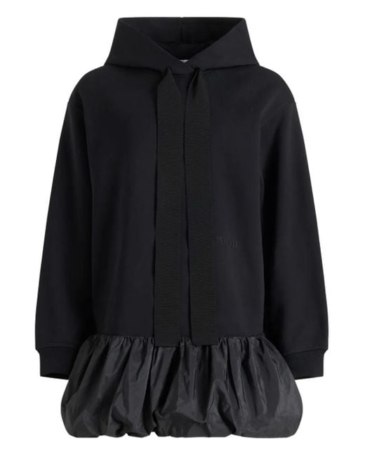 Patou ラッフルヘム パーカーワンピース Black