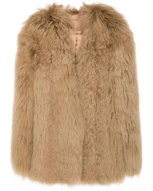 Prada Natural Jacke Aus Faux Shearling
