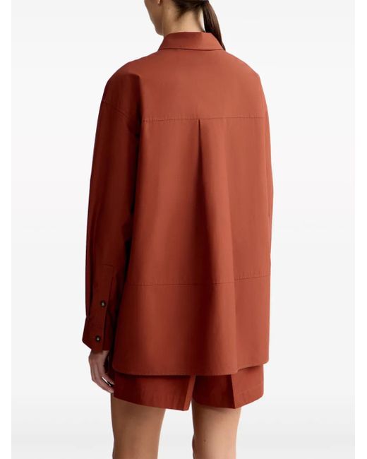 12 STOREEZ Orange Drop-Shoulder Cotton Shirt