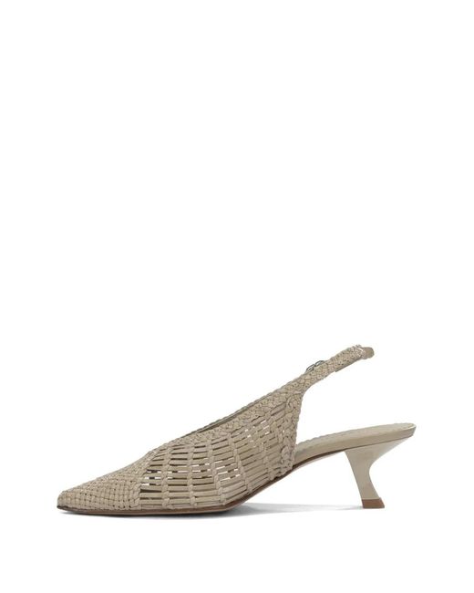 Toni Pons White Woven Slingback Pumps