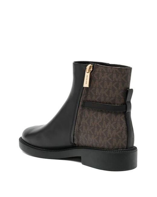 Michael Kors Black Buckle Logo Ankle Boots