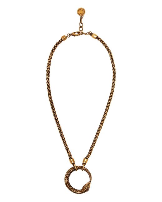 Roberto Cavalli Metallic Snake-Pendant Necklace