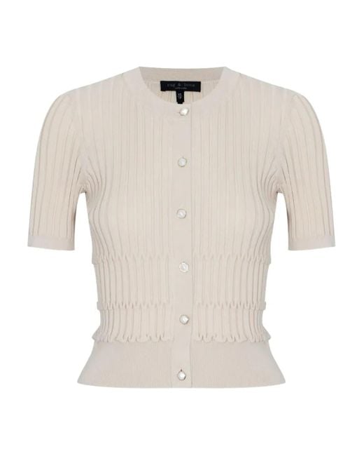 Rag & Bone Stacey リブニット カーディガン White