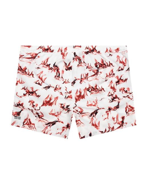Ksubi Red Burnt Board-Print Drawstring Shorts for men