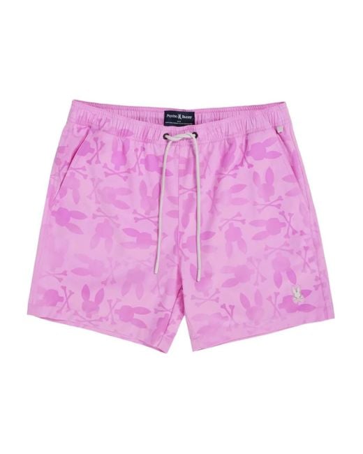 Psycho Bunny Pink Malta Swim Shorts for men