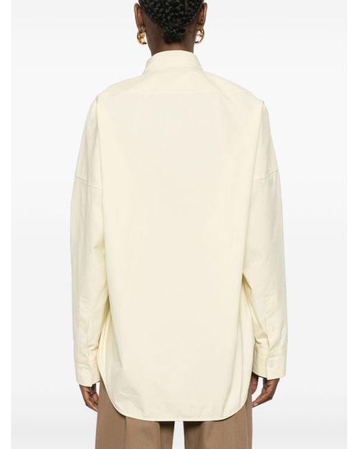 Bottega Veneta Natural Spread-collar Cotton Shirt