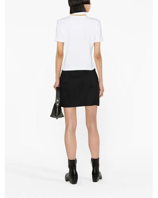 Versace Jeans Couture White V-Emblem Polo Top