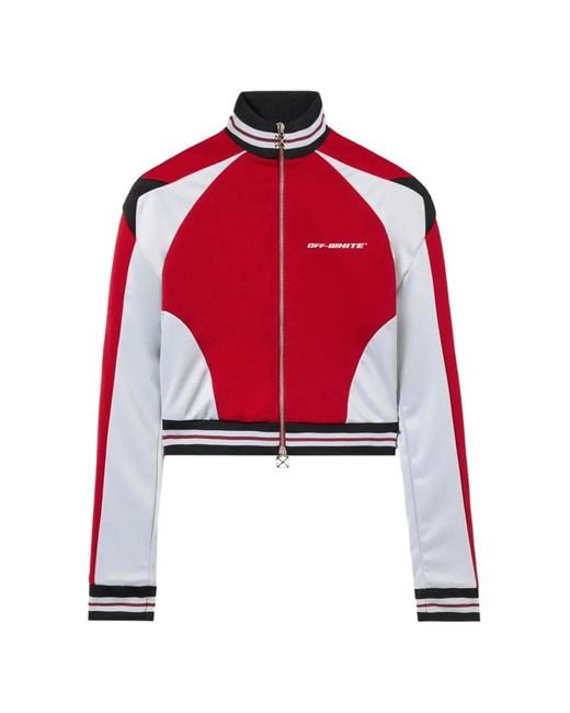 Off-White c/o Virgil Abloh Red Track Star Zip-Up Sweatshirt