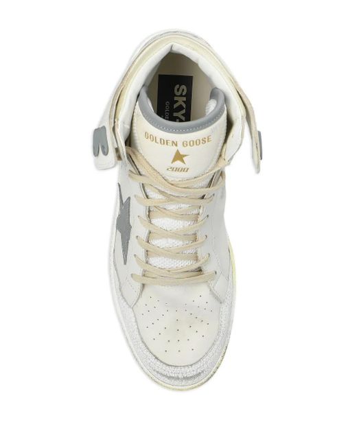 Golden Goose Deluxe Brand White Sky-Star Sneakers