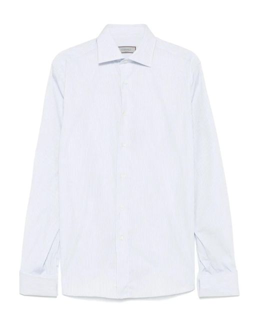 メンズ Canali ストライプ シャツ White