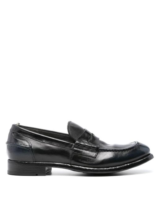 Officine Creative Black Solitude 001 Leather Loafers for men