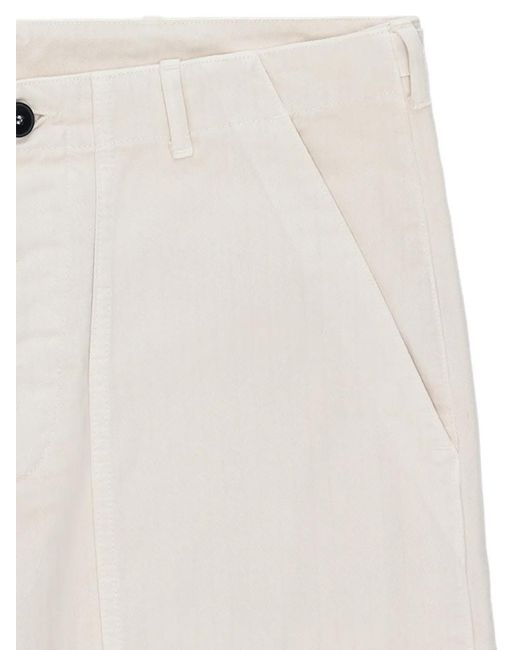 Fortela White Newfatigue Patch-Pocket Trousers for men