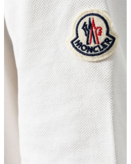 Polo À Patch Logo Moncler pour homme en coloris White