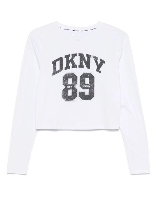DKNY White Logo-Print T-Shirt