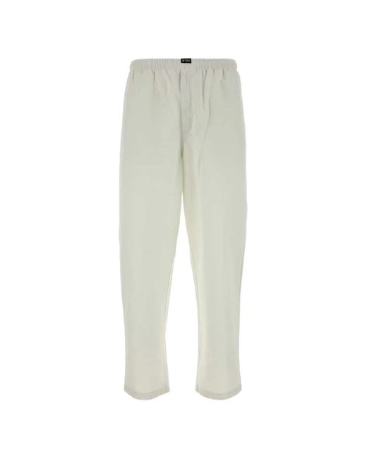 Prada White Elasticated-Waist Logo-Patch Trousers for men