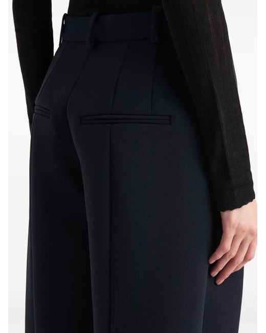 Khaite Blue Button-Detail Pleated Trousers