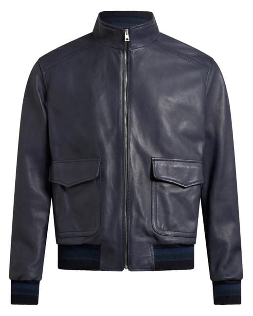 Etro Blue Leather Jackets for men