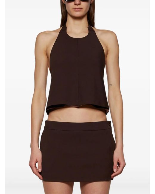 Wardrobe NYC Brown Backless Halter Top