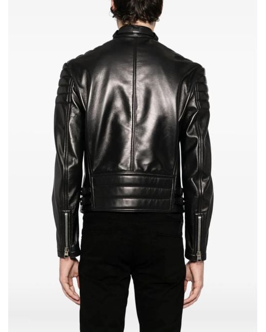 Tom Ford Black Leather Biker Jacket for men