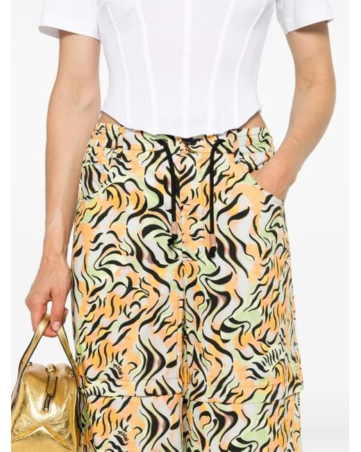 Marni Metallic Pantalon Droit À Imprimé Animalier