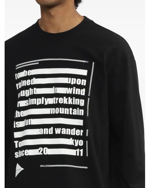 And Wander Sweatshirt Mit Grafischem Print in Black für Herren