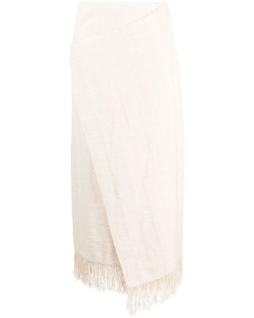 Jil Sander Rok Met Wikkel-Effect in het White