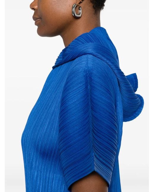 Pleats Please Issey Miyake プリーツ フーデッド Tシャツ Blue