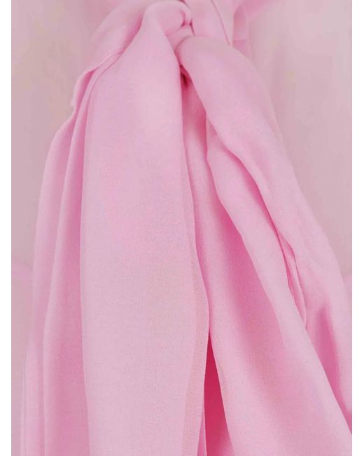Costarellos Pink Tie-Neck Blouse