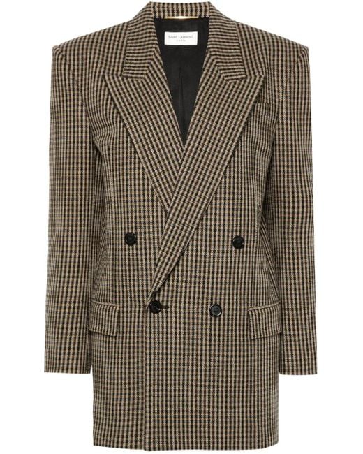 Saint Laurent チェック ジャケット Green