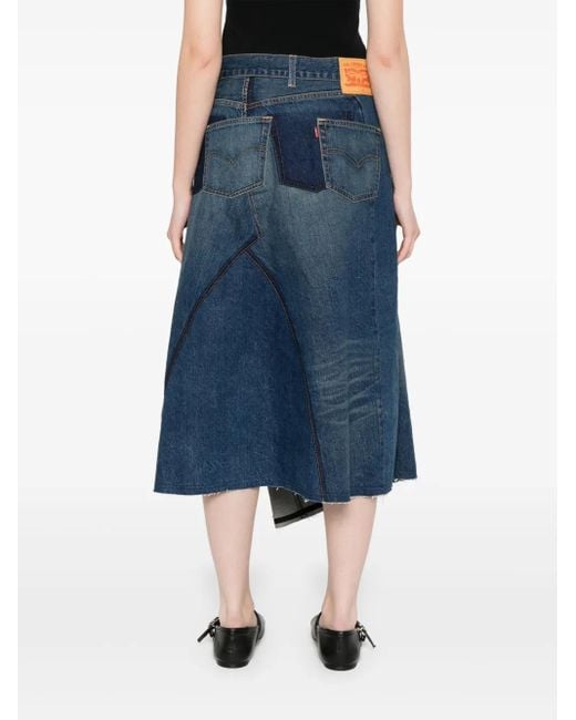 Junya Watanabe Blue Denim Asymmetric Skirt