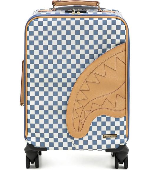 Sprayground Blue Letter Checker Suitcase