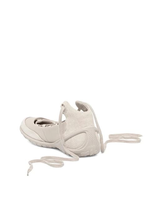 Ecco Natural Lace-Up Ballet Flats