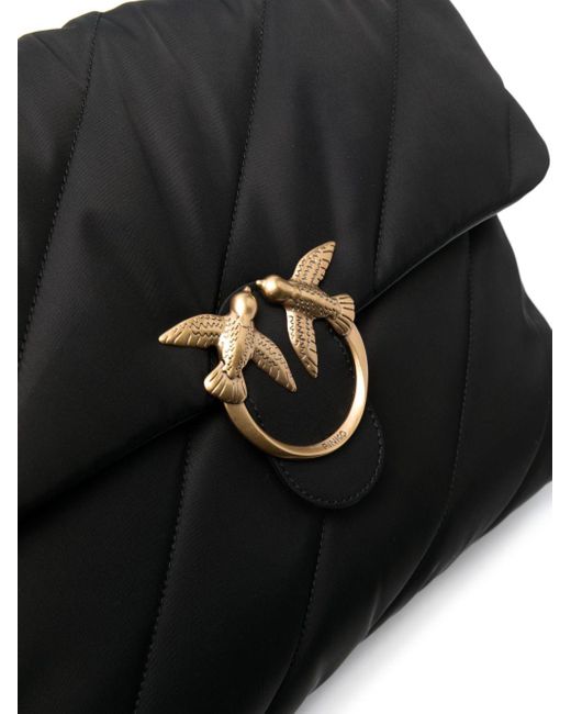 Grand sac porté épaule Love Pinko en coloris Black
