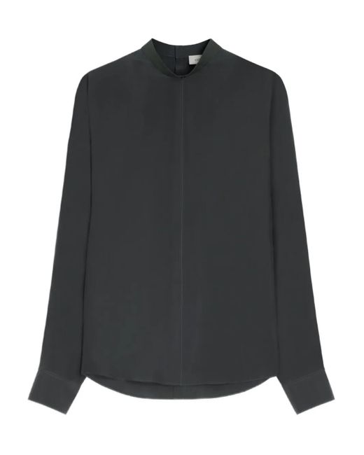 Lemaire Black Long-Sleeve Plastron Blouse