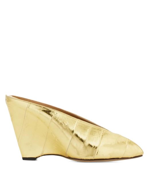 Ferragamo Natural Ferragamo Open-Toe Wedge Mules