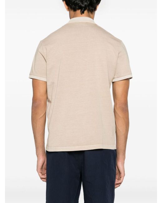 Fay Natural Logo-embroidered Cotton Polo Shirt for men