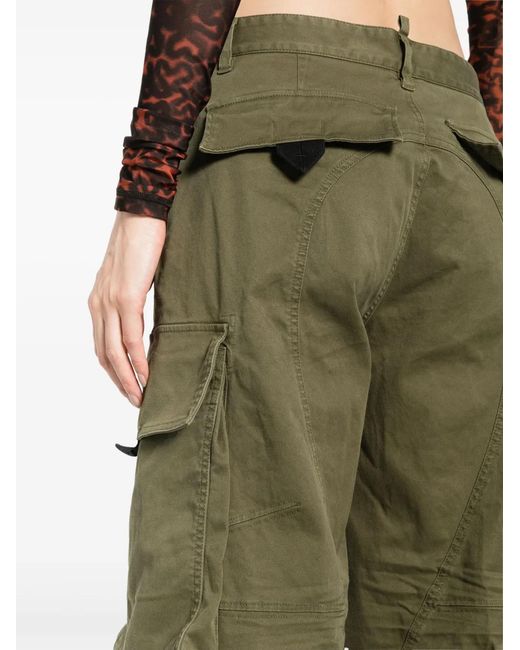 DSquared² Green Lingerie Low-Rise Cargo Trousers