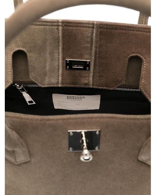 ANOTHER CHANCE Metallic Panelled Logo-Patch Tote Bag for men