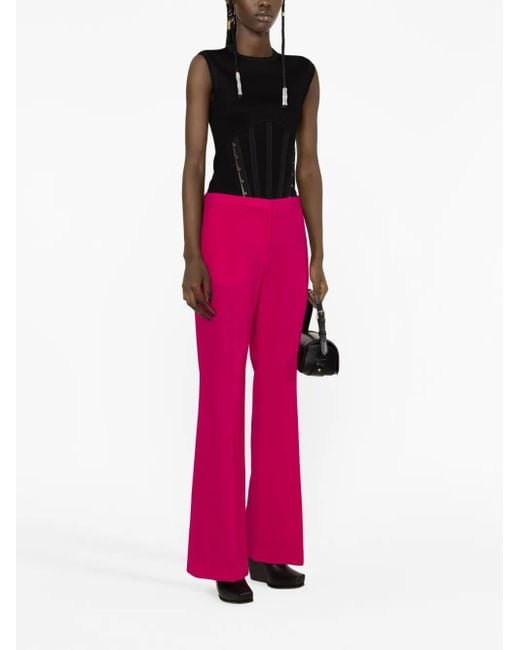 Givenchy Pink Wool-Blend Flared Trousers