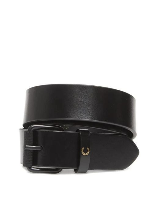 Fred Perry Black Logo-Detail Belt
