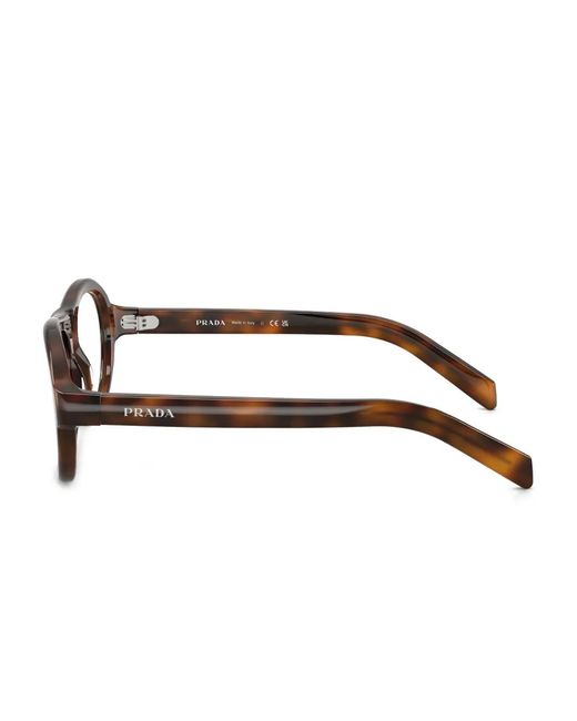 Prada Brown Round-Frame Tortoiseshell Glasses