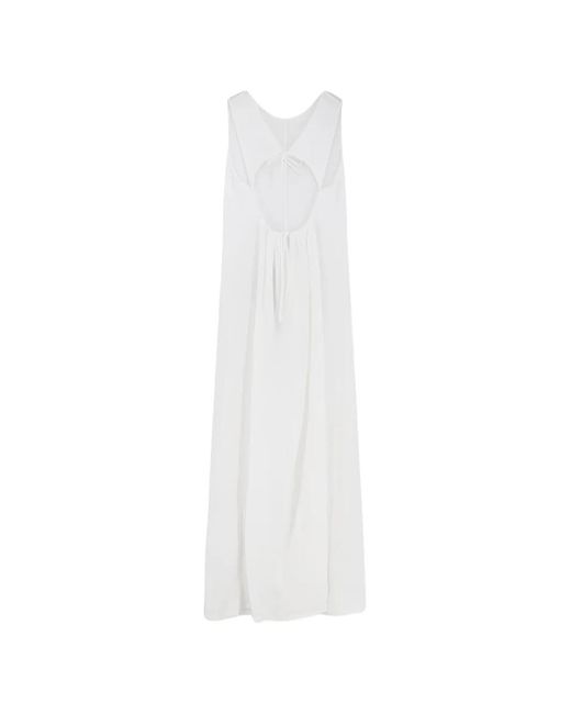 Aspesi White Cut-Out Sleeveless Midi Dress