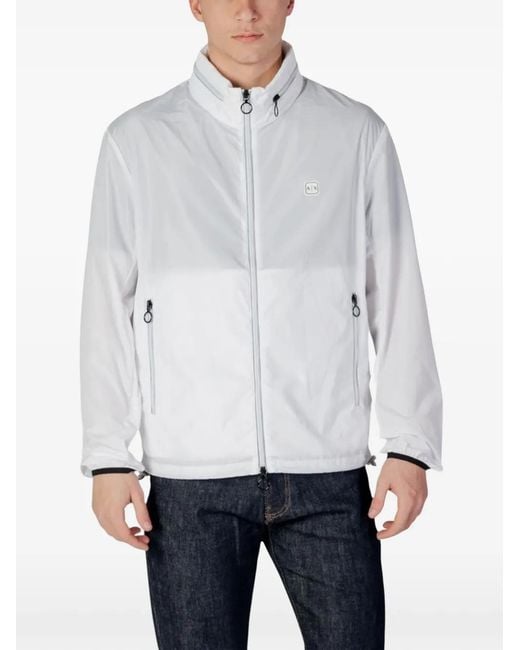ARMANI EXCHANGE White Veste À Patch Logo for men