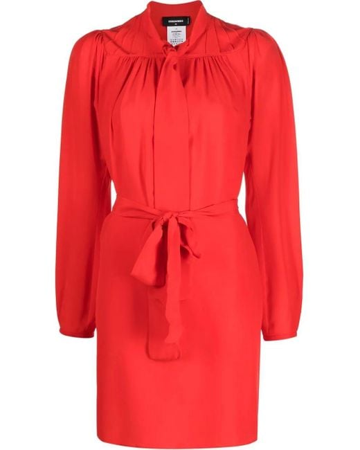 DSquared² ディースクエアード ボウタイ ミニドレス Red