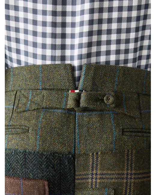 Thom Browne Hunting Tweed-Hose Im Patchwork-Look in Green für Herren